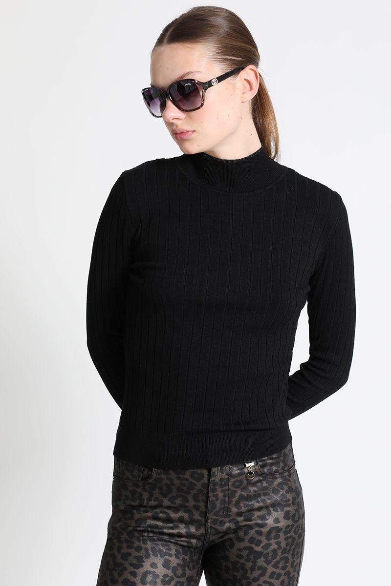 Pantalón Flare Tiro Medio Negro Liola-3