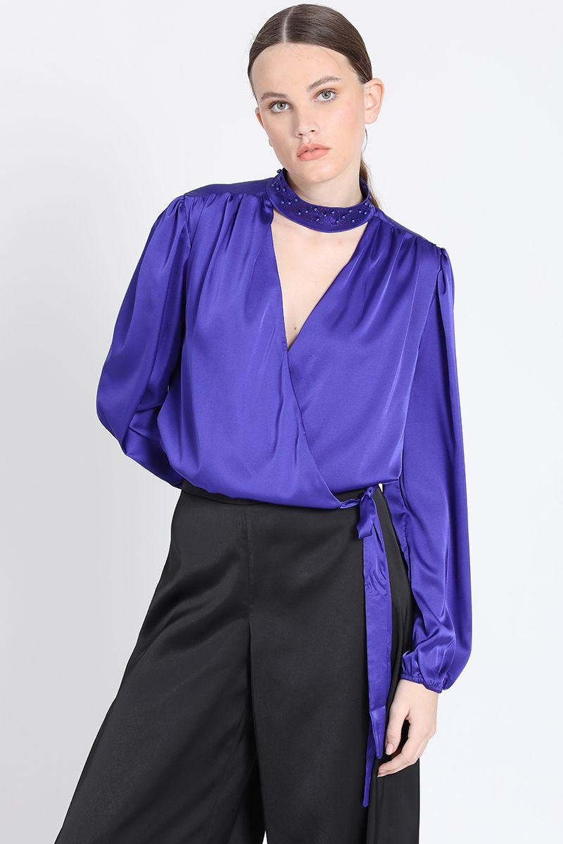 Blusa Con Amarras Violeta Liola-5