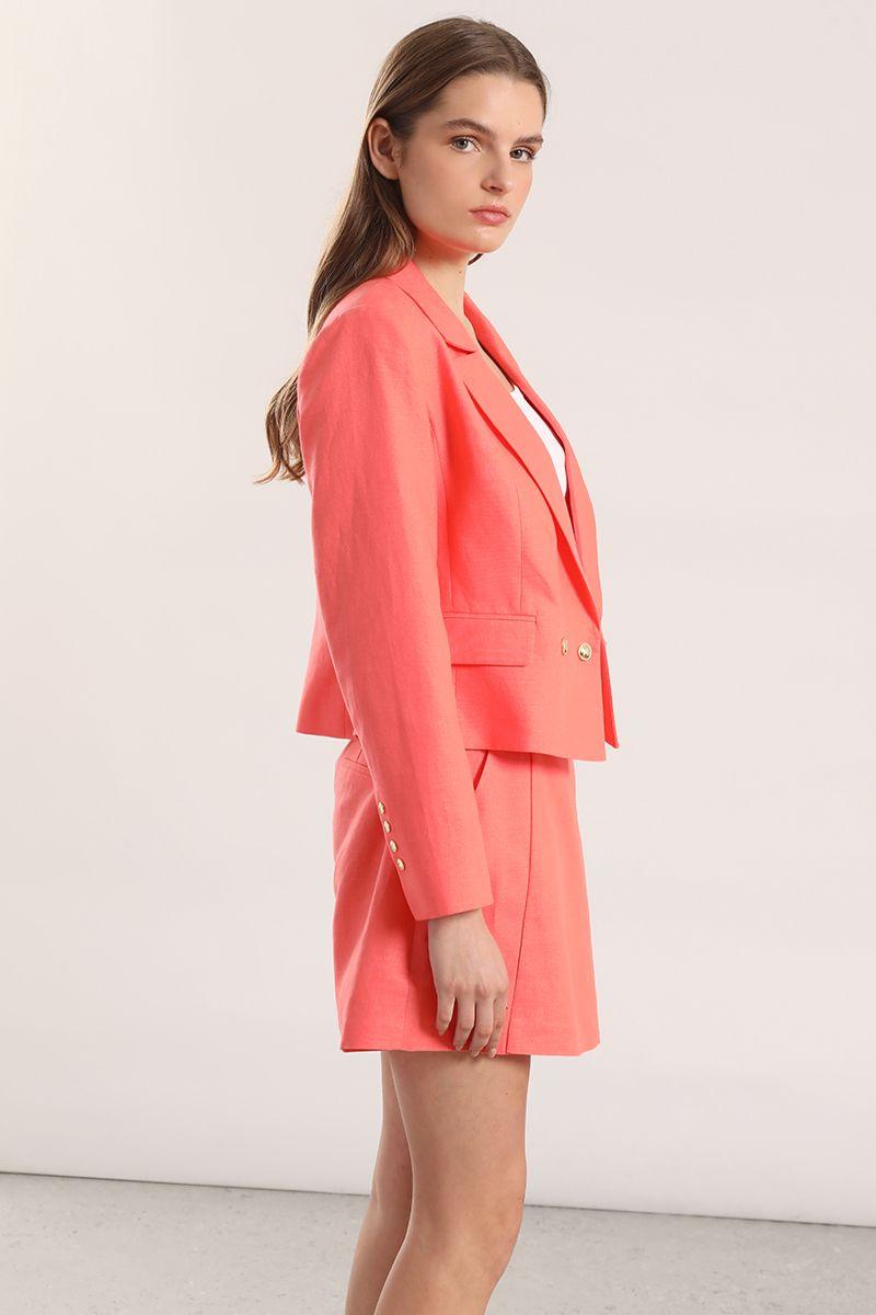 Falda pantalón lino Liola mujer coral-2