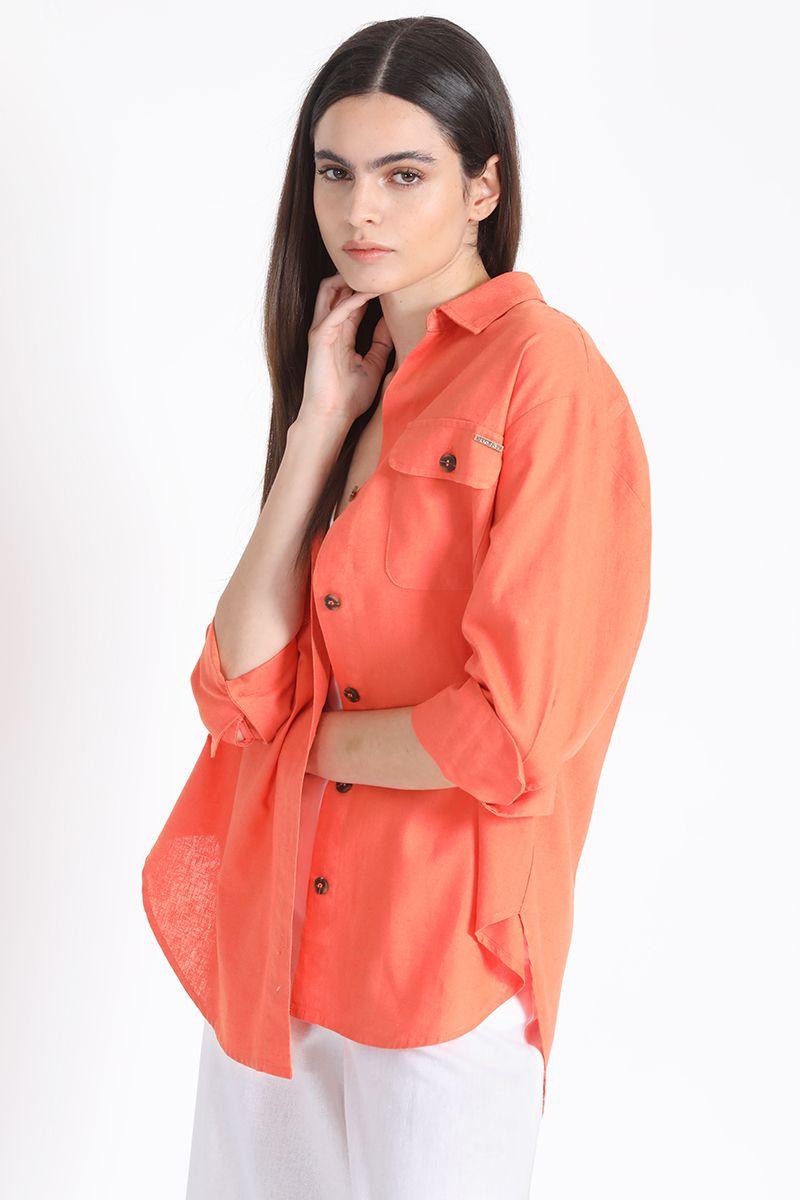Camisa Larga Lino Oxido Liola-3