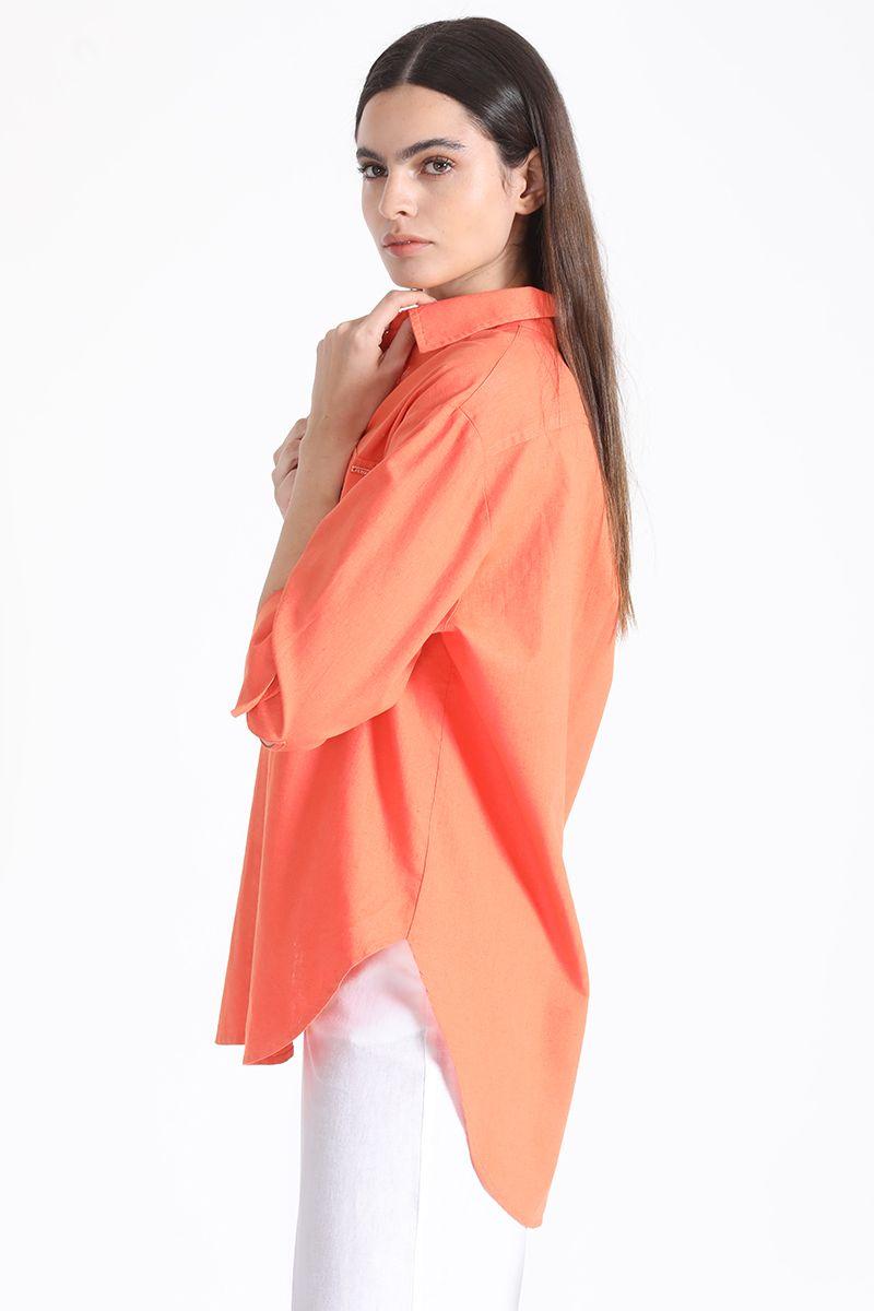 Camisa Larga Lino Oxido Liola-4
