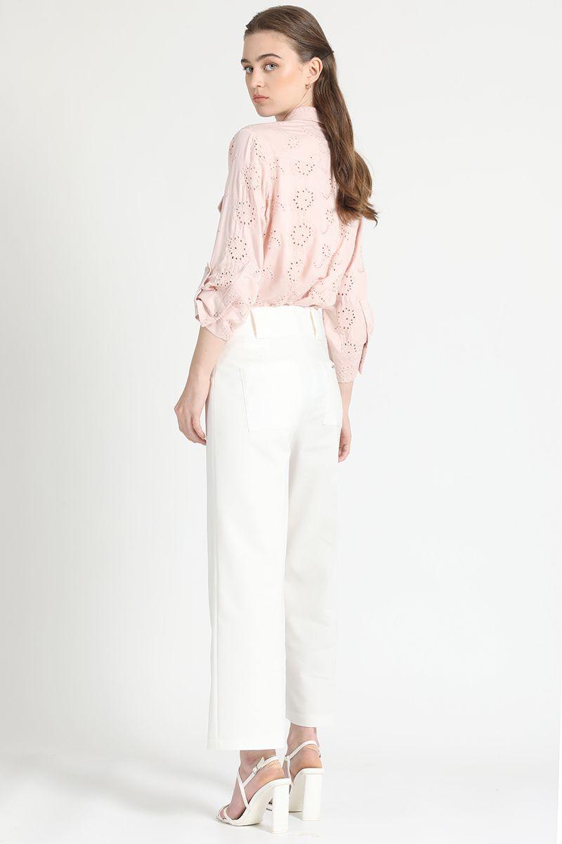 Pantalon Ancho Crop Gabardina Falla Crudo Liola-3