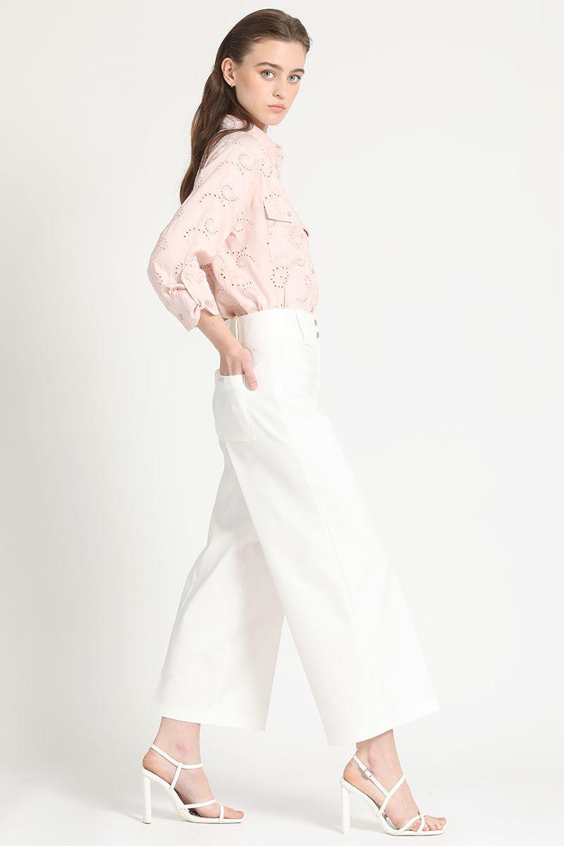 Pantalon Ancho Crop Gabardina Falla Crudo Liola-4
