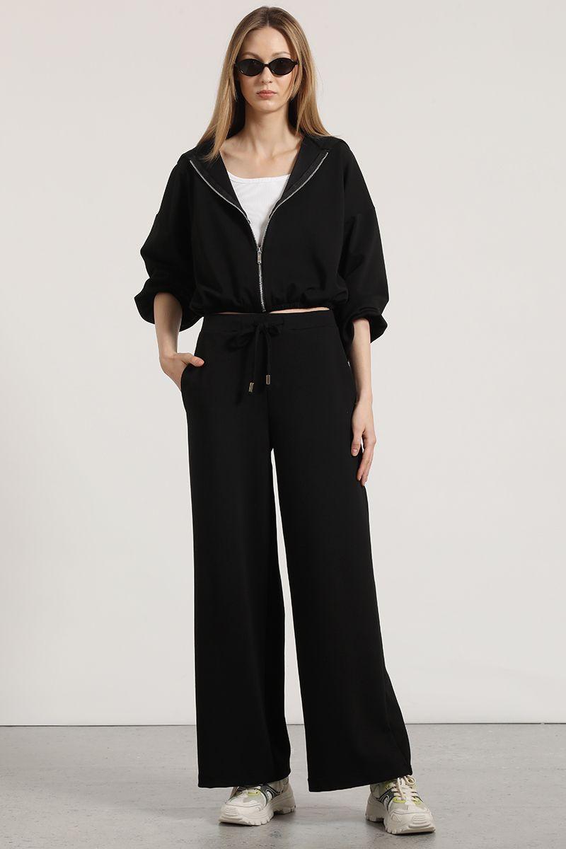 Pantalón recto liola mujer negro-1