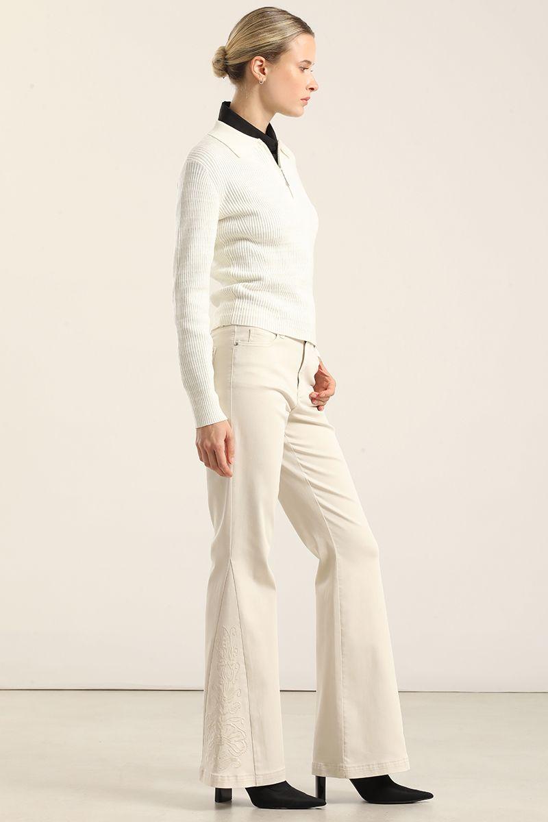Jeans Color Flare, Bordado, Masilla Liola-2