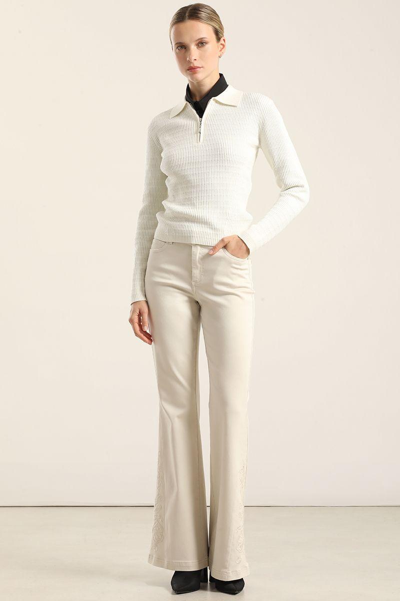 Jeans Color Flare, Bordado, Masilla Liola-3