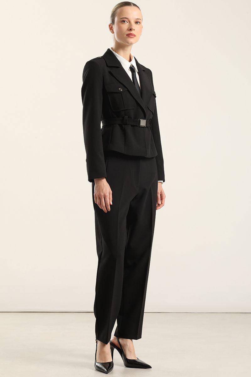 Chaqueta bolsillos cargo, negro Liola-2