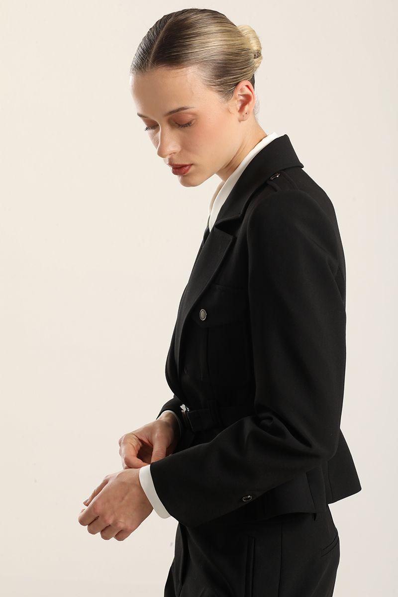 Chaqueta bolsillos cargo, negro Liola-4