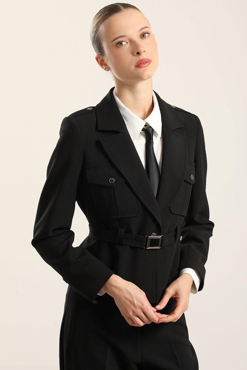 Chaqueta bolsillos cargo, negro Liola-5