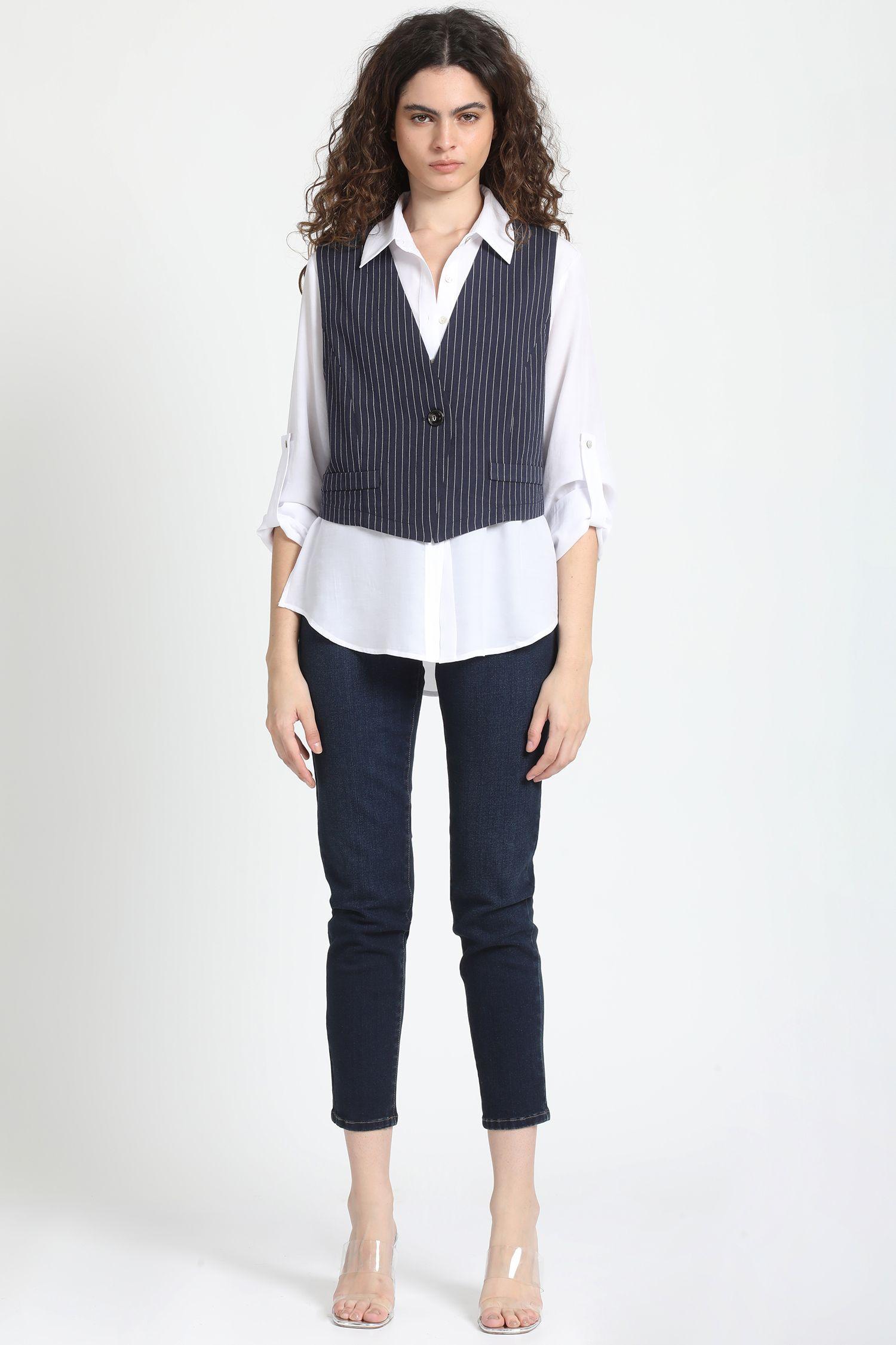 Chaleco Sastre Listado, Azul Liola-2