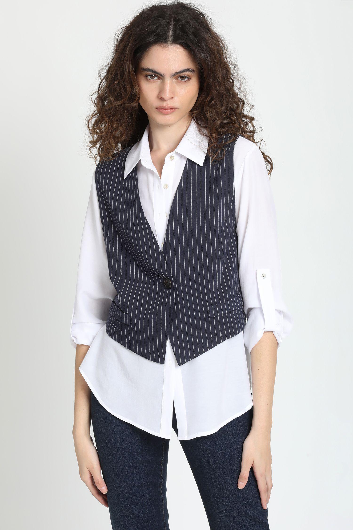 Chaleco Sastre Listado, Azul Liola-0