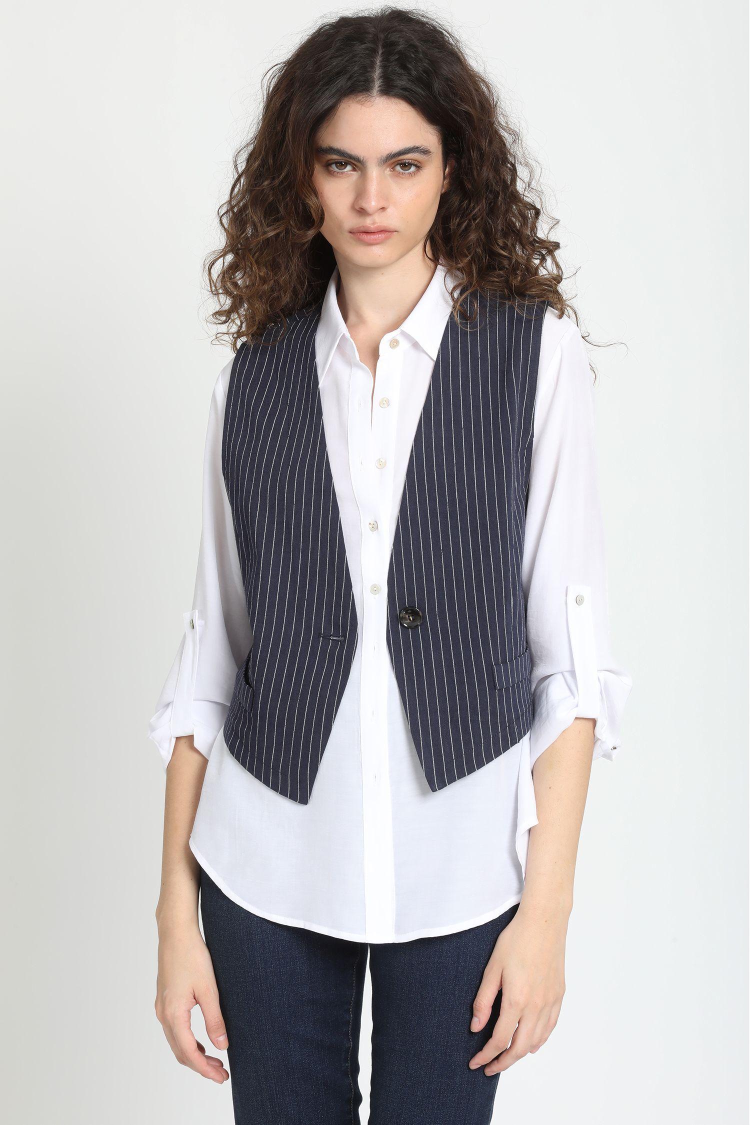 Chaleco Sastre Listado, Azul Liola-1