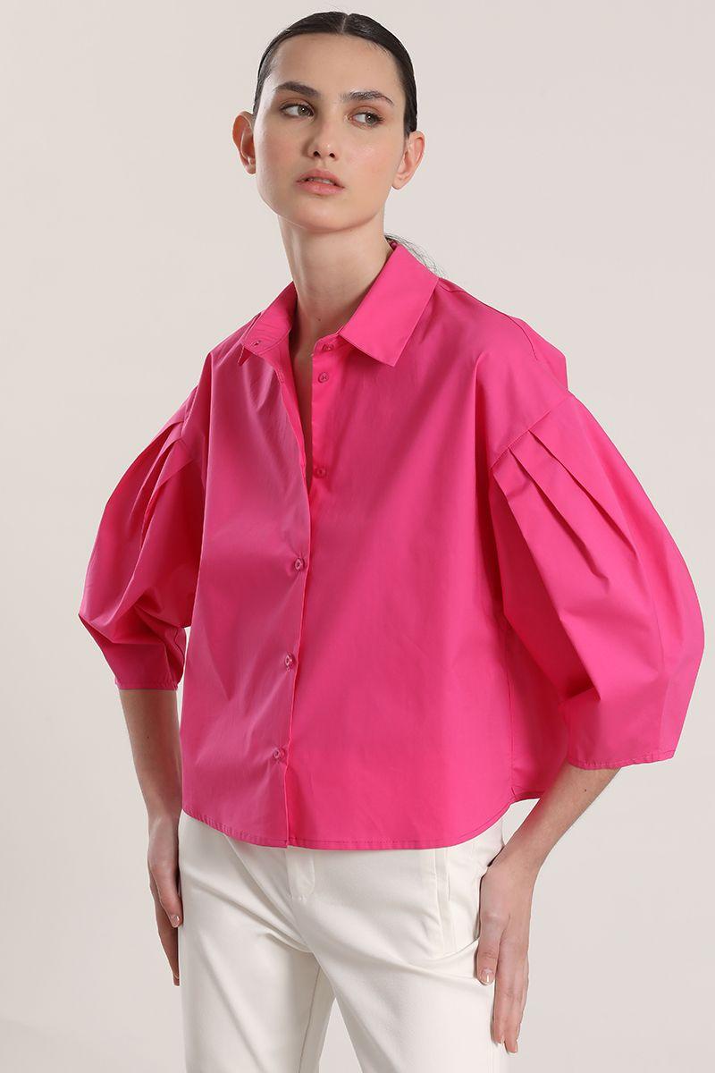 Blusa poplin Liola mujer fucsia-0