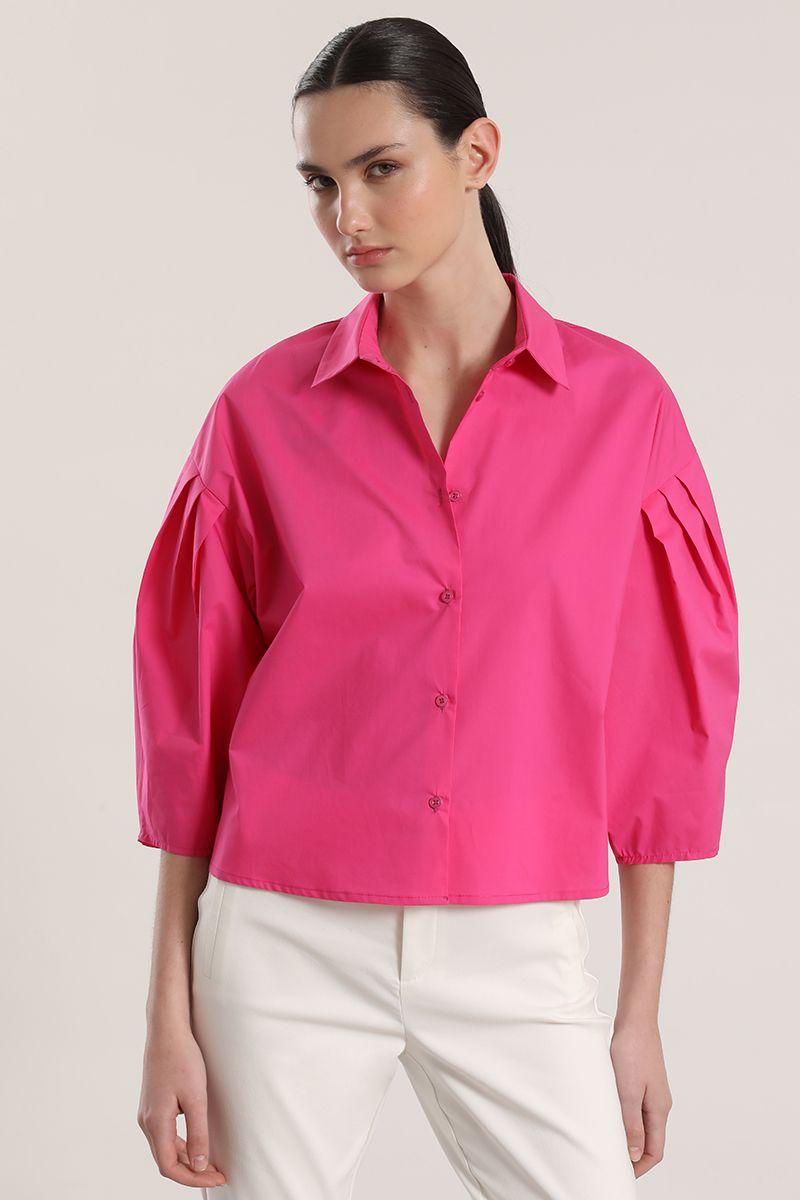Blusa poplin Liola mujer fucsia-1