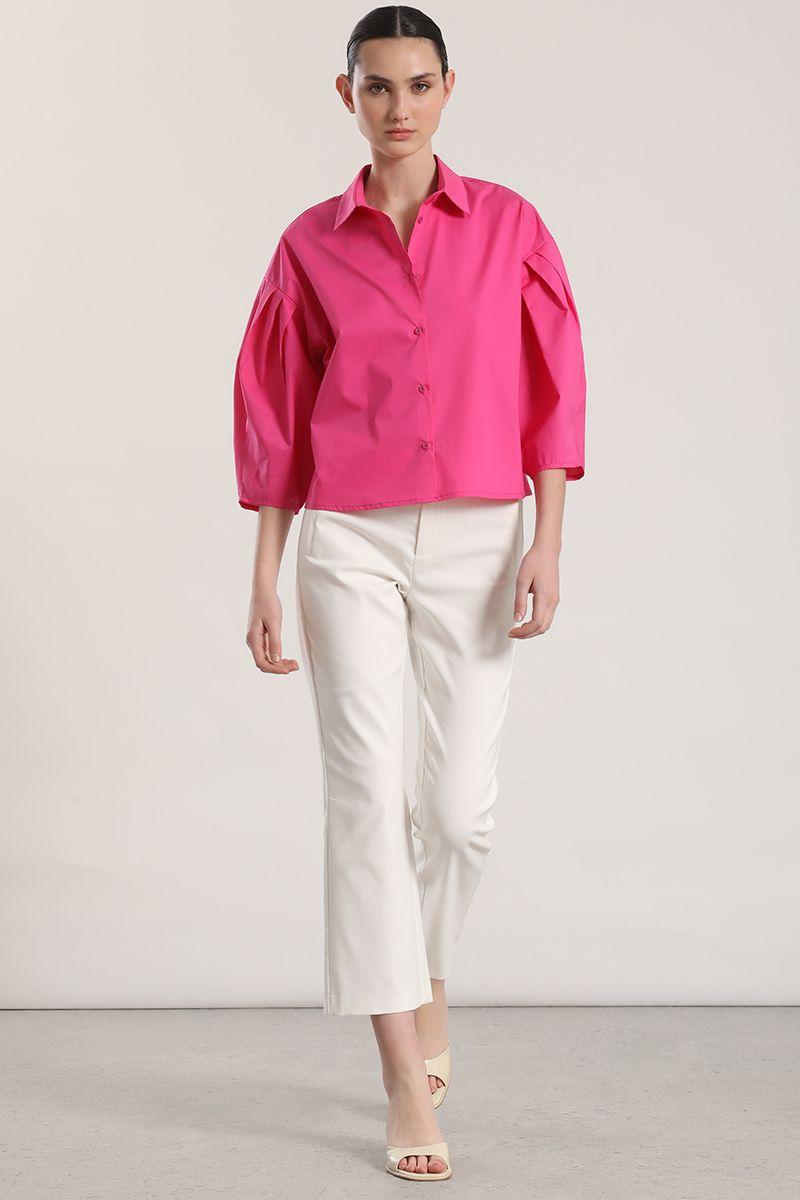 Blusa poplin Liola mujer fucsia-2