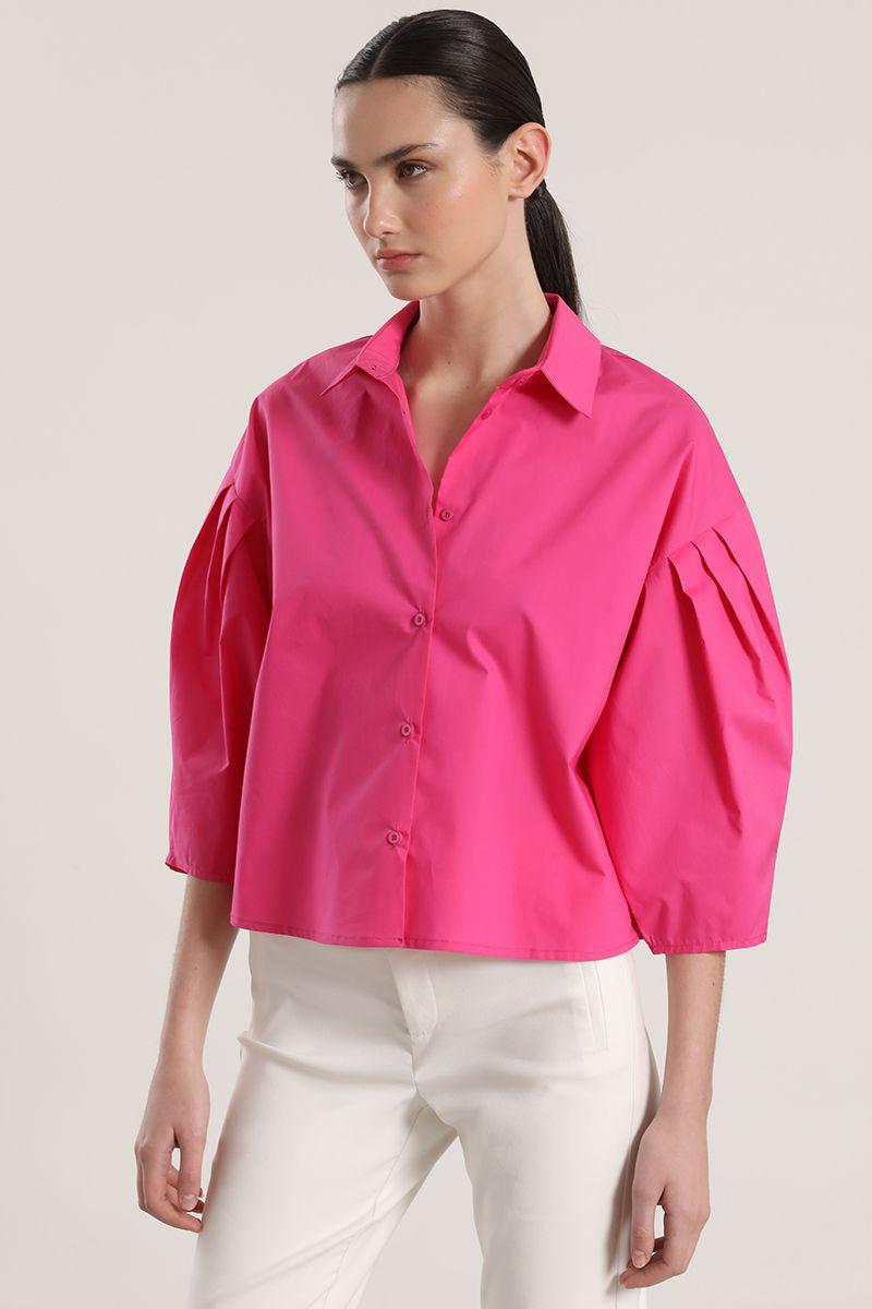 Blusa poplin Liola mujer fucsia-4