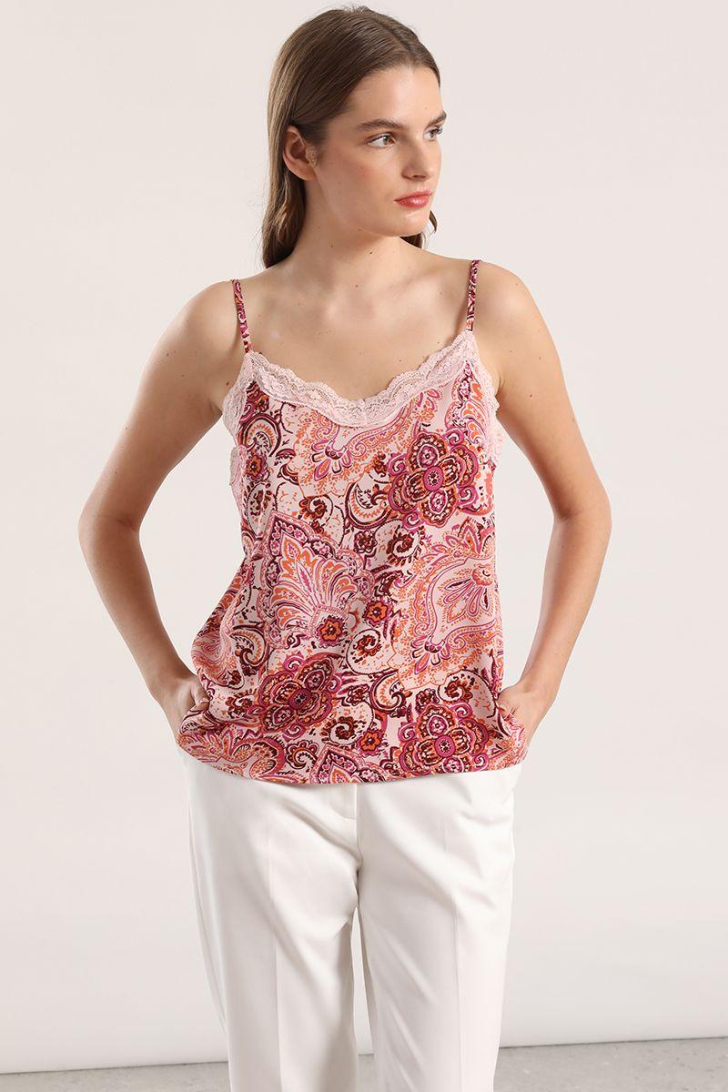Top lencero estampado Liola mujer rosa-0