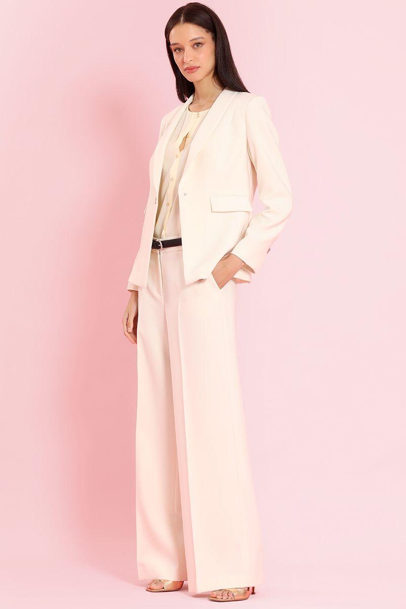 Blazer entallado, cuello smoking, vainilla Liola-6