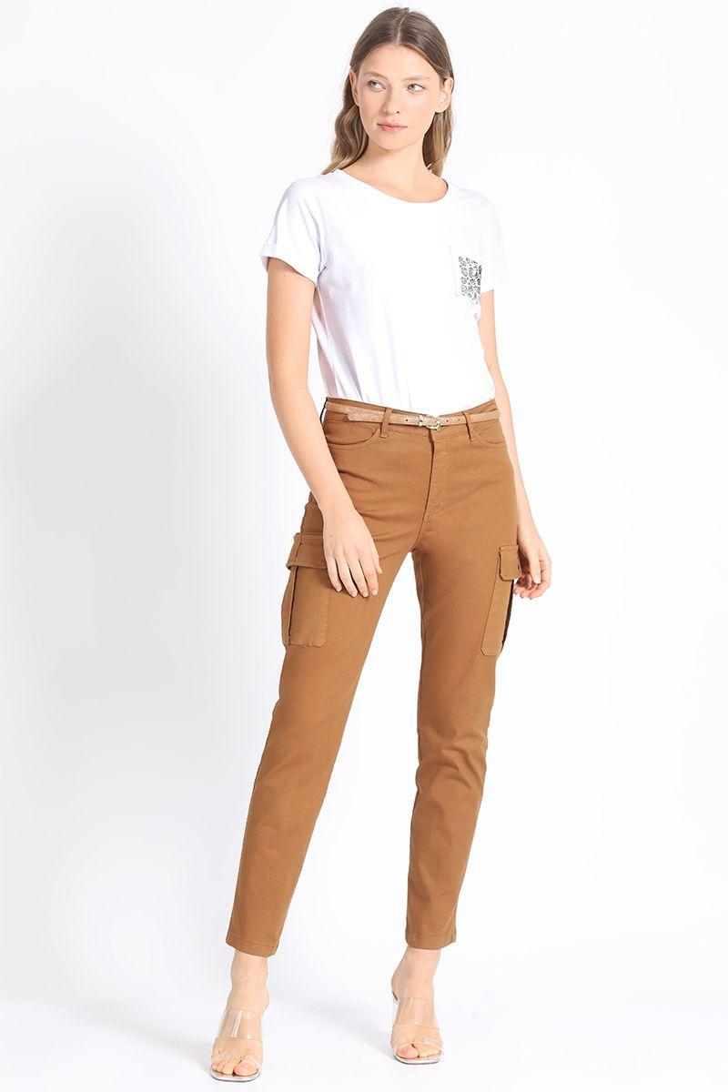 Pantalon Cargo Camel Liola-1