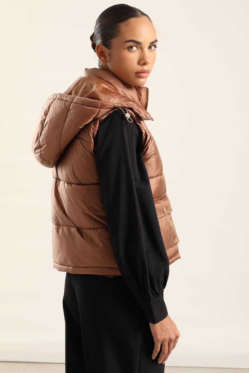 Parka Con Capucha Desmontable,Cafe Liola-3