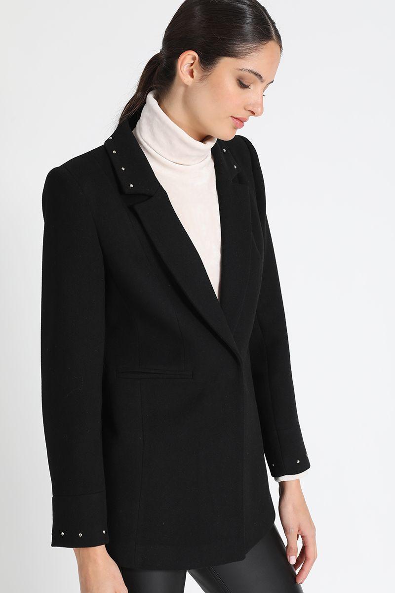 Blazer Largo Muflón Negro Liola-2