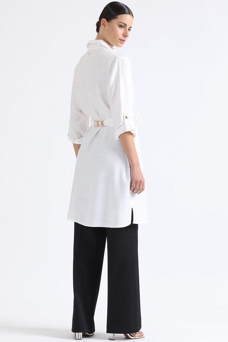 Camisa Larga Con Aplicación, Crudo Liola-6