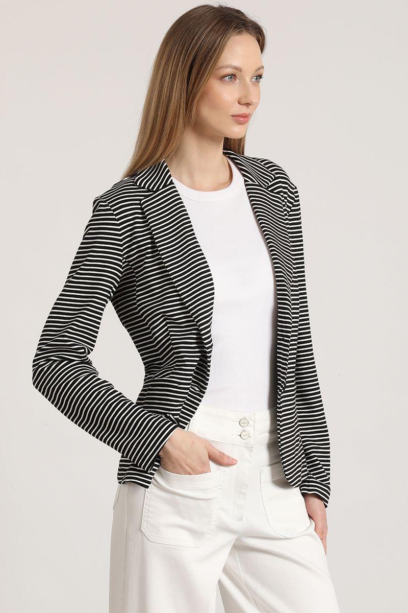 Blazer rayas Liola mujer negro-2