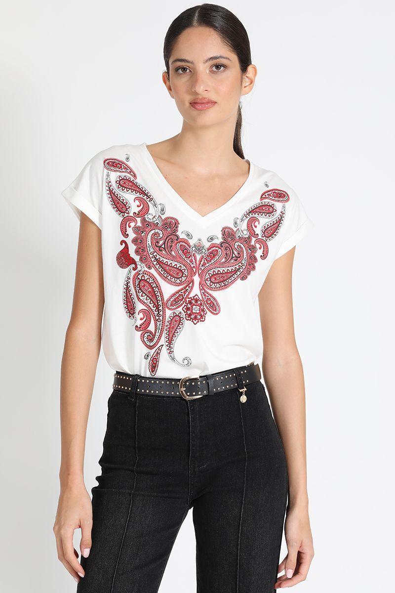 Polera Blanca Con Estampado Liola-0