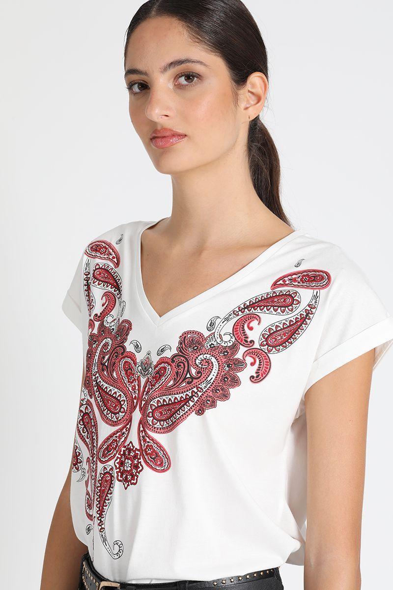 Polera Blanca Con Estampado Liola-2