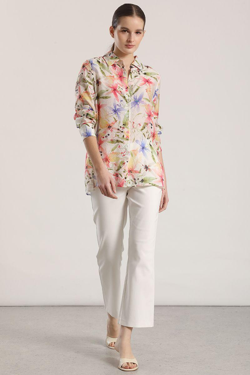 Blusa voile estampado Liola mujer crudo-1