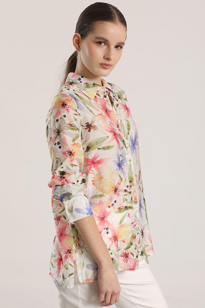 Blusa voile estampado Liola mujer crudo-3