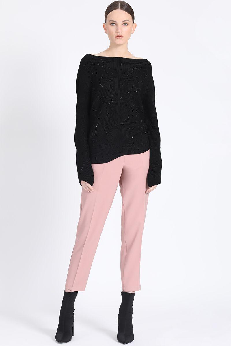 Tejido Punto Fantasia Strass, Negro Liola-1