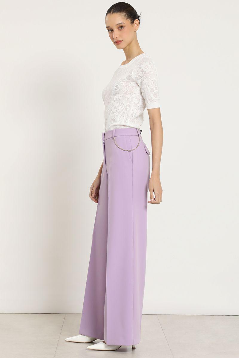 Pantalon ancho con cadena, lila Liola-2