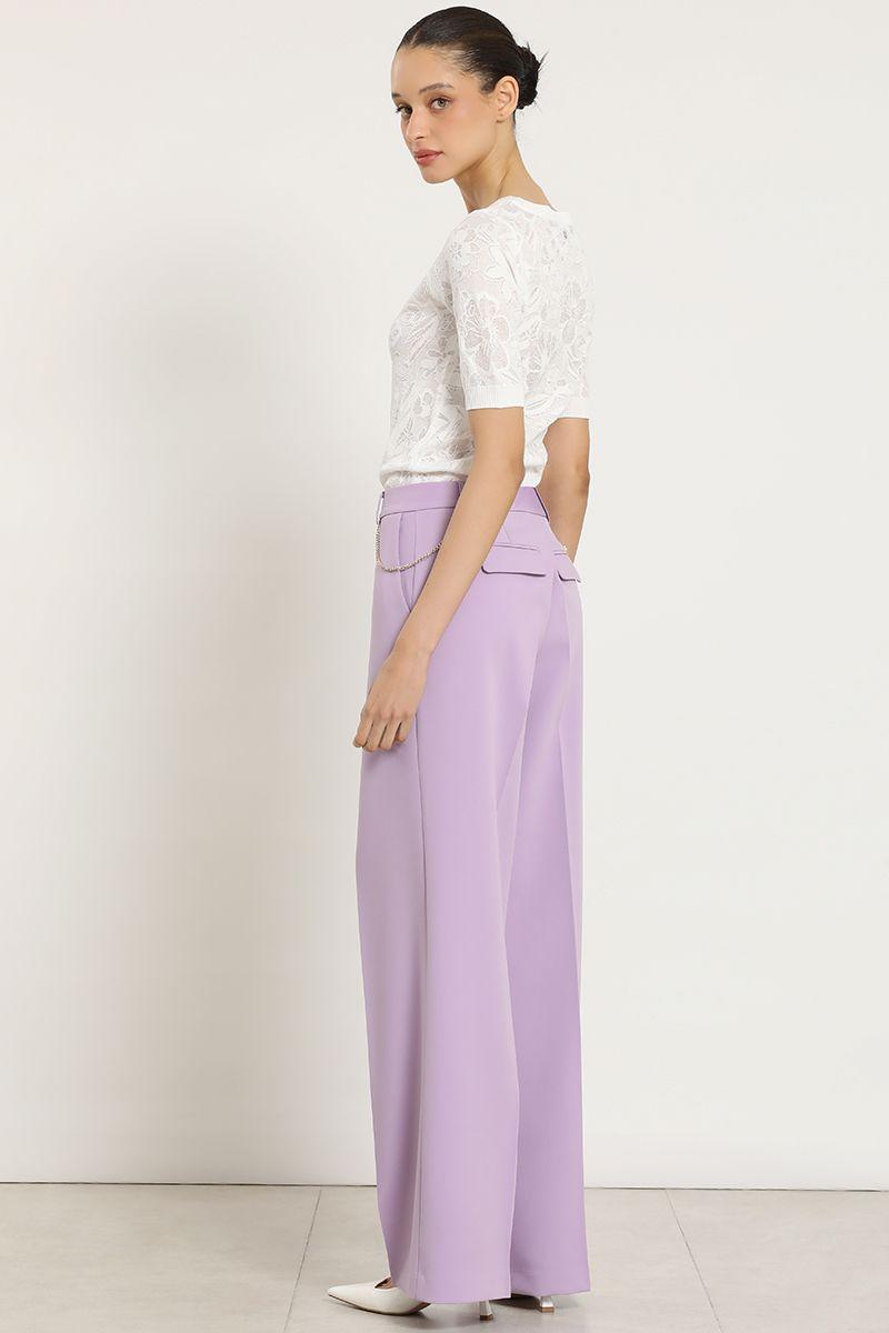 Pantalon ancho con cadena, lila Liola-5
