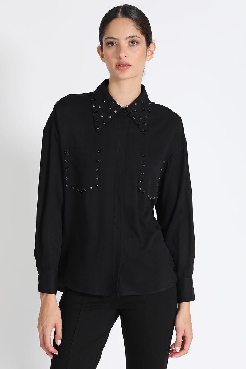 Blusa Camisero Básica Negra Liola-0