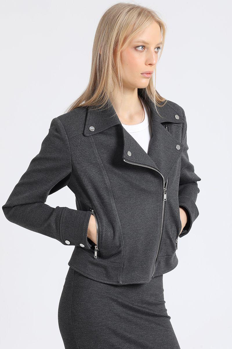 Chaqueta Biker, Gris Liola-2