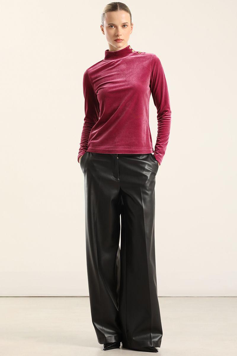 Top Velvet, Botones Fantasia, Fucsia Liola-1