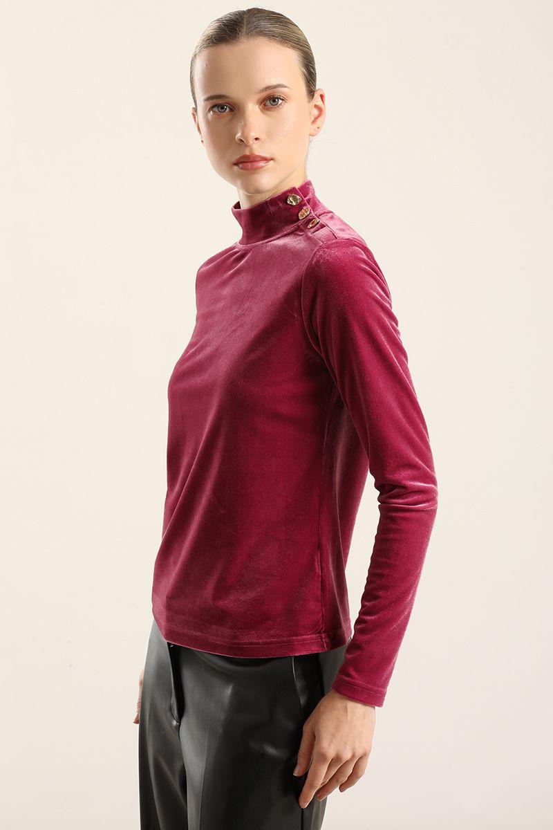 Top Velvet, Botones Fantasia, Fucsia Liola-5