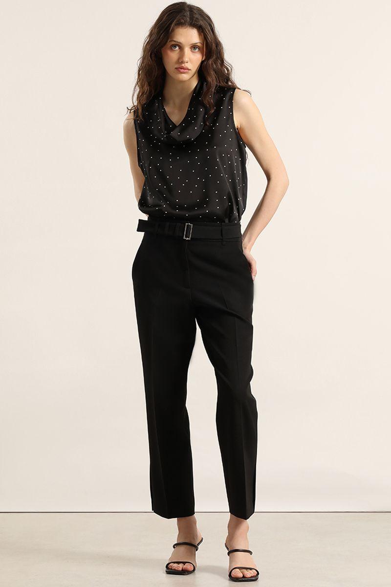 Top drapeado lunares, negro Liola-6