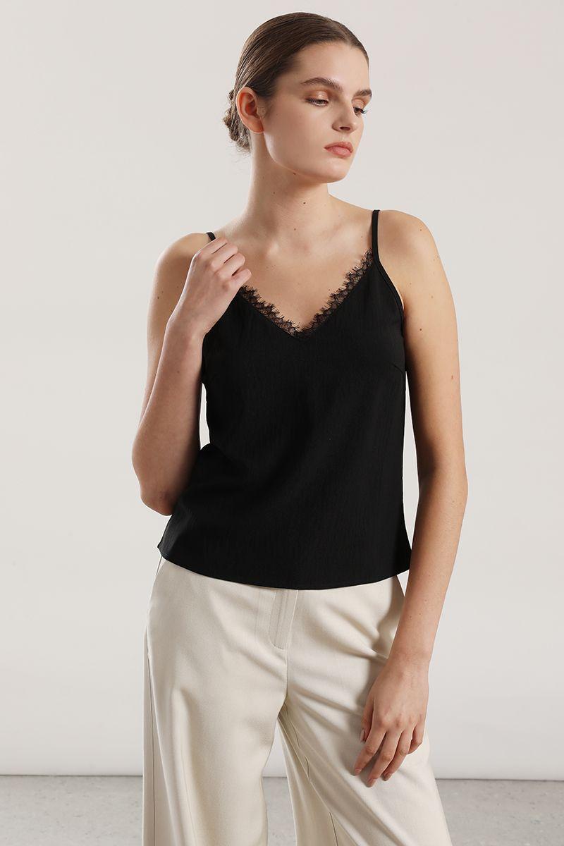 Top lencero lazo mujer Liola negro-0