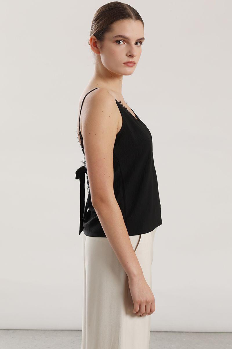 Top lencero lazo mujer Liola negro-3