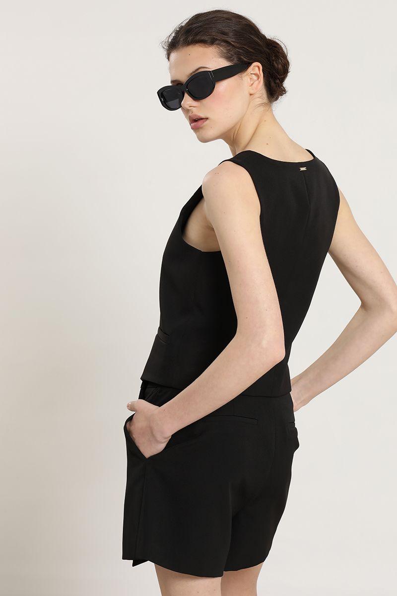 Falda short asimetrica, negro Liola-6