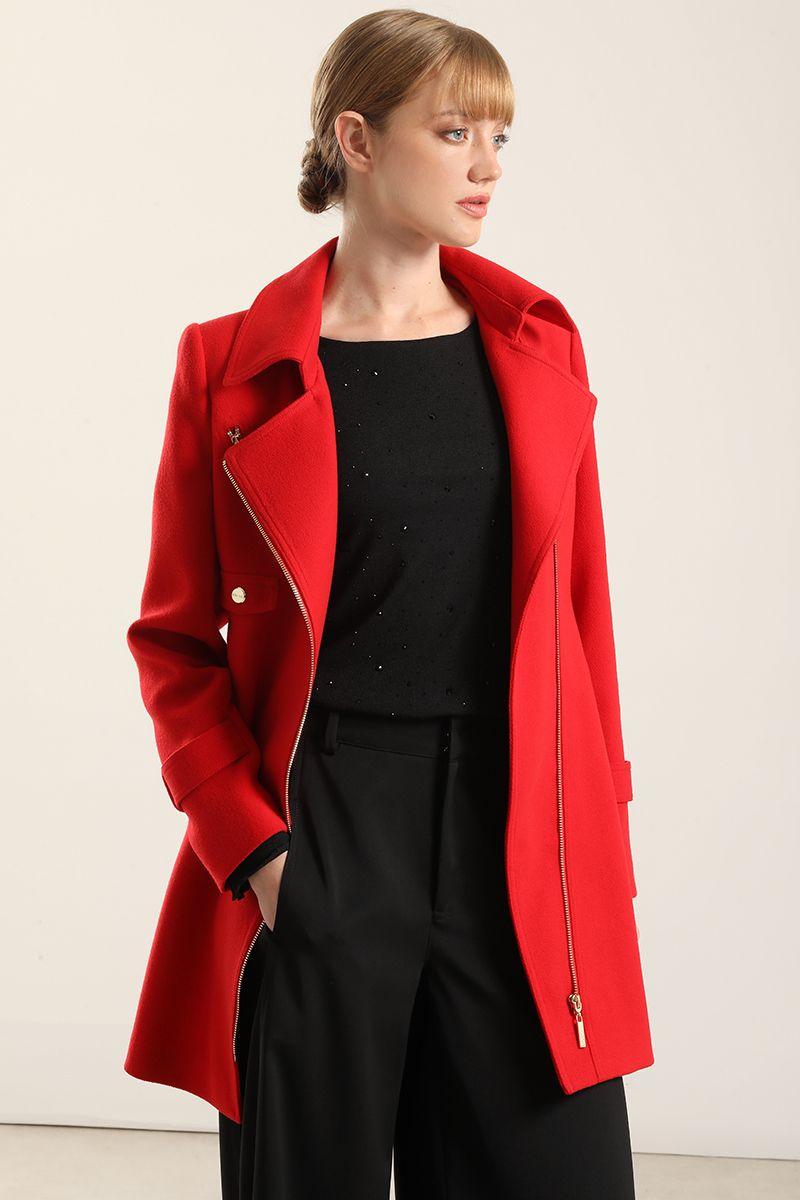 Abrigo Biker, Muflon Rojo Liola-2