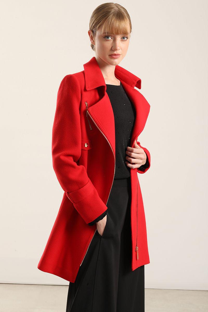 Abrigo Biker, Muflon Rojo Liola-4