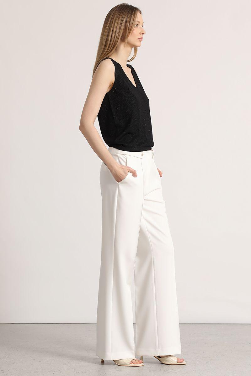 Pantalón recto aplicación Liola mujer crudo-4