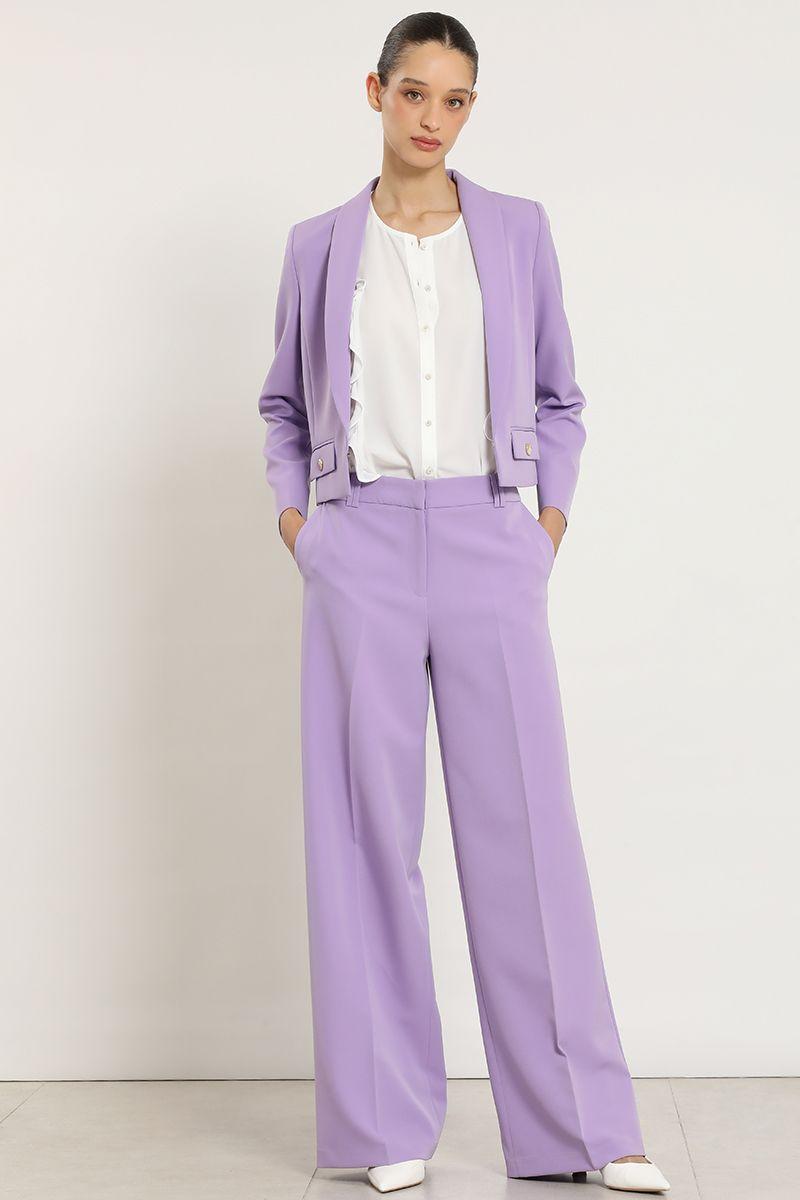 Pantalon ancho basico, lila Liola-4
