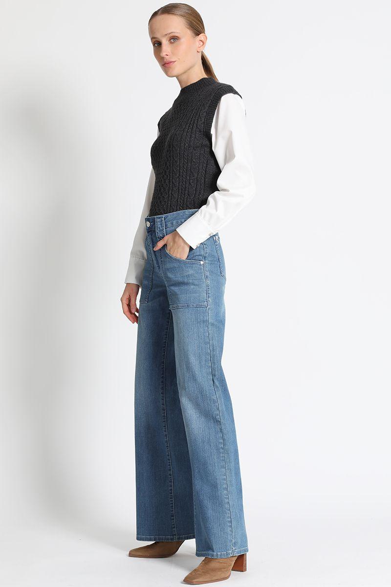Jeans Tiro Medio Celeste Liola-1