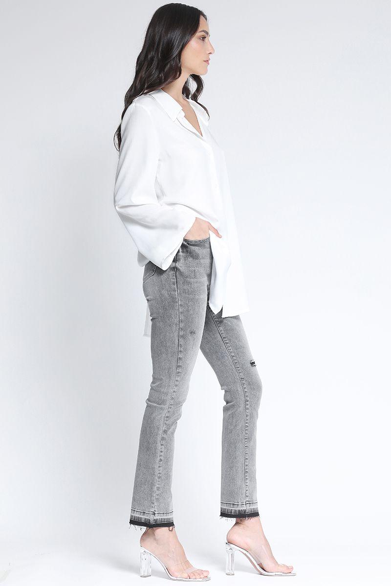 Camisa Larga Con Nudo, Crudo Liola-1