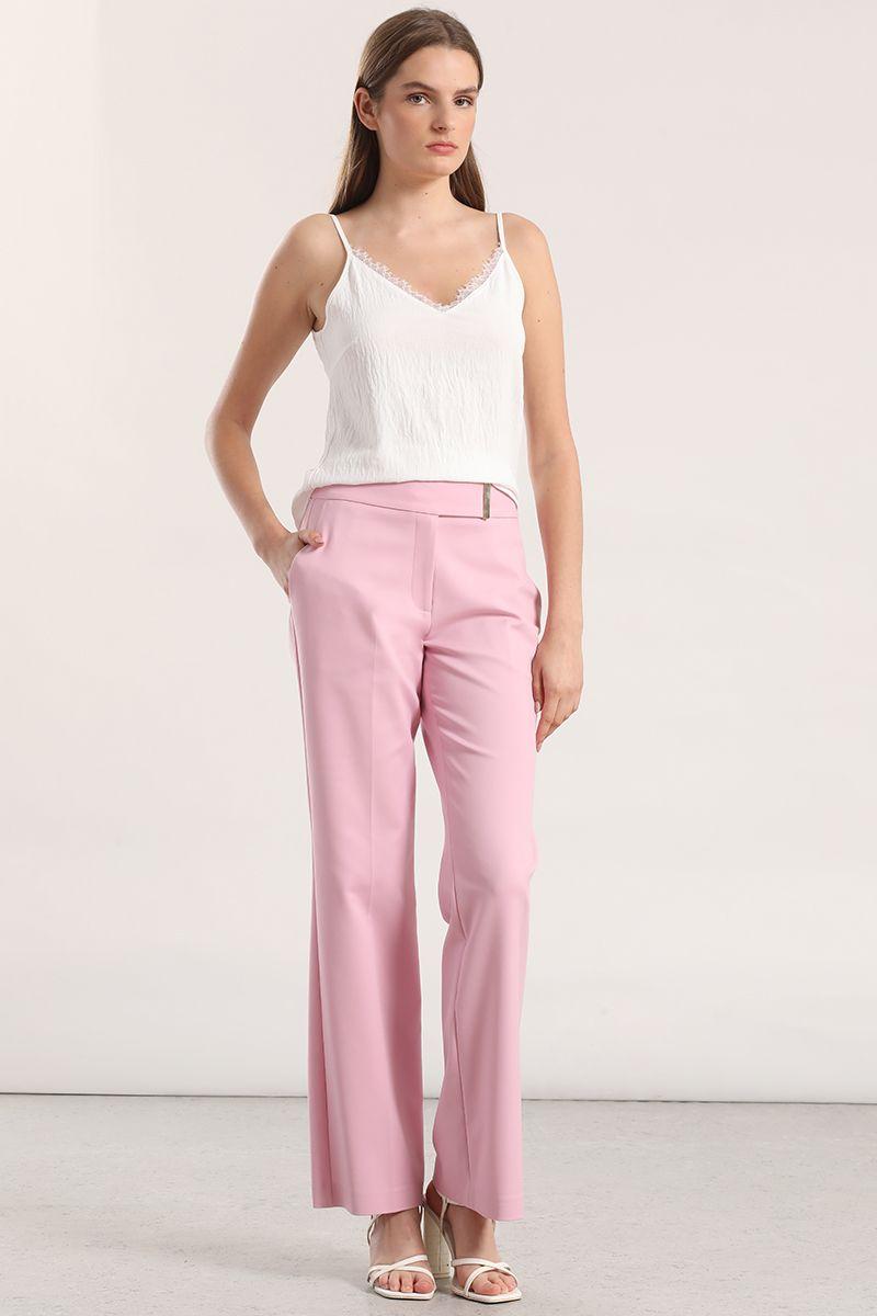 Pantalón flare liola mujer rosa-0