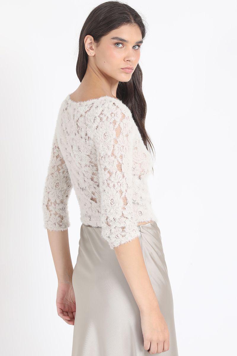 Polera Encaje Fantasia, Beige Liola-3